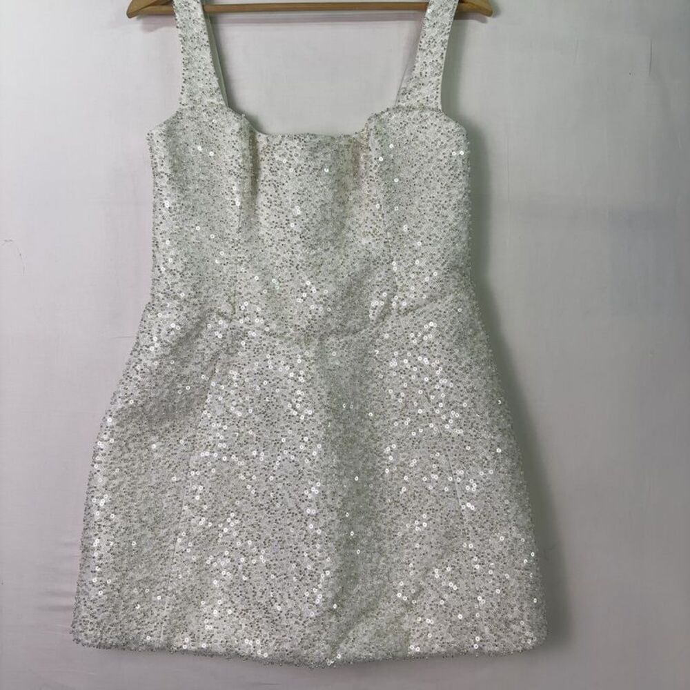 Oh Polly White Sequin Mini Dress